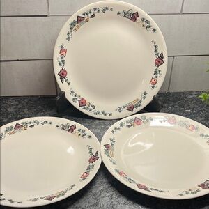 Corelle Dinner Plates. GARDEN HOME  - Set of 3. EXC CONDITION